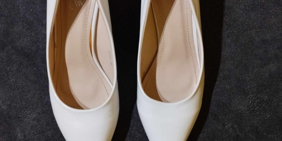 Fehér, magas sarkú női alkalmi cipő, 40-es méret