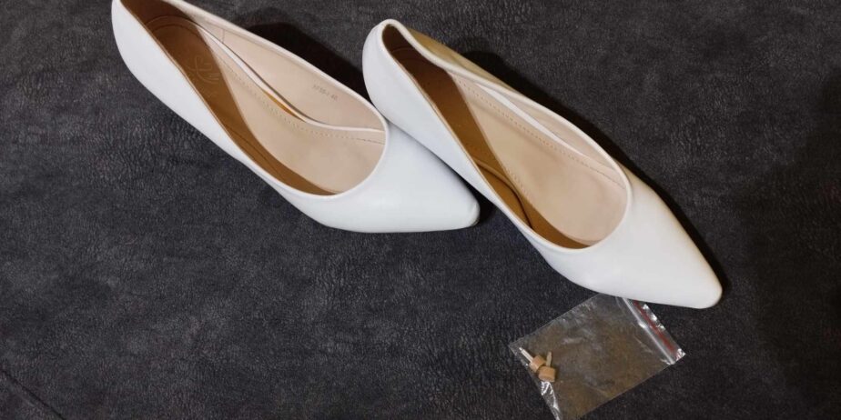 Fehér, magas sarkú női alkalmi cipő, 40-es méret