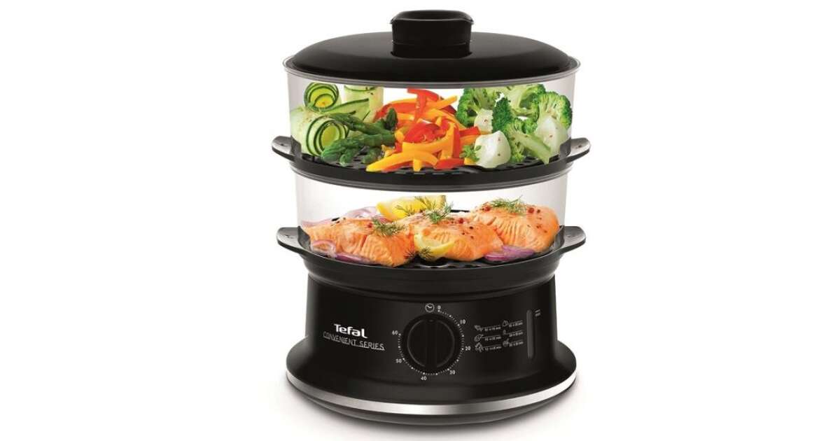 TEFAL VC140131 Ételpároló, 980W, 6 liter, fekete